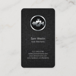 Auto Mechanic Car Engine Icon Zwart Visitekaartje