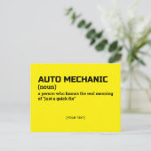 Auto Mechanic Definition Humor Gift Briefkaart (Staand voorkant)