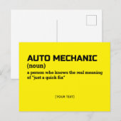 Auto Mechanic Definition Humor Gift Briefkaart (Voorkant / Achterkant)