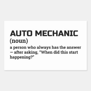 Auto Mechanic Definition Humor Rechthoekige Sticker