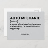 Auto Mechanic Definition – Office Humor Briefkaart (Voorkant / Achterkant)