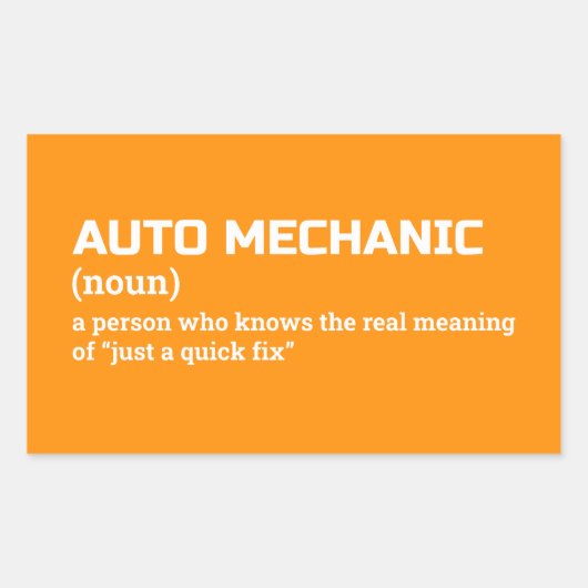 Auto Mechanic Definition Toolbox Sticker (Voorkant)
