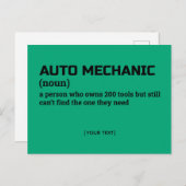 Auto Mechanic Funny Definition Briefkaart (Voorkant / Achterkant)
