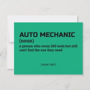 Auto Mechanic Funny Definition Briefkaart