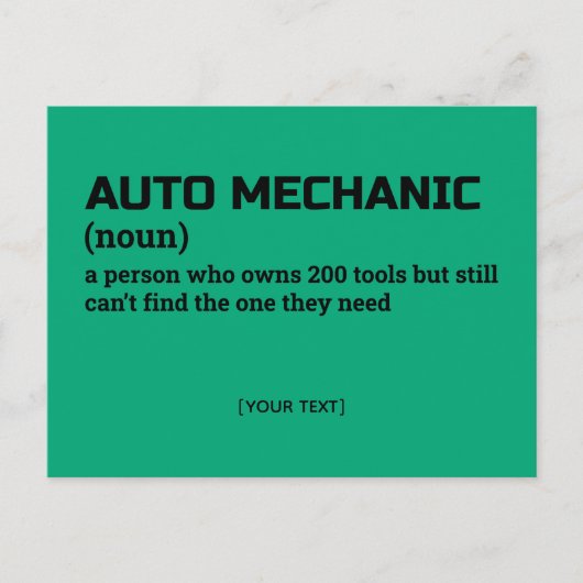 Auto Mechanic Funny Definition Briefkaart (Voorkant)