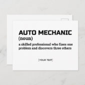 Auto Mechanic – Funny Definition Postcard Briefkaart (Voorkant / Achterkant)