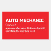 Auto Mechanic Gag Definition Sticker (Voorkant)