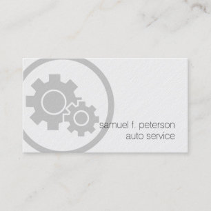 Auto Mechanic Gear Cogs Bold Icon Paper Texture Visitekaartje