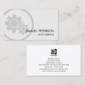 Auto Mechanic Gear Cogs Icon Visitekaartje (Voorkant / Achterkant)