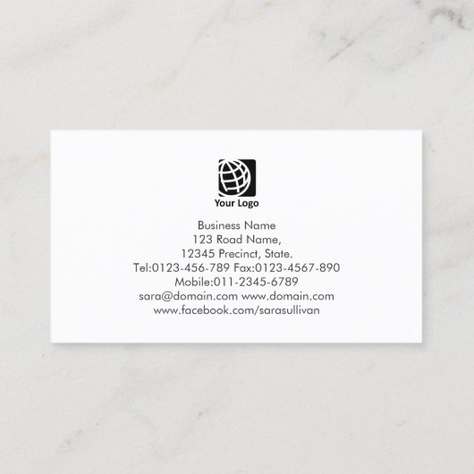 Auto Mechanic Gear Cogs Icon Visitekaartje (Achterkant)