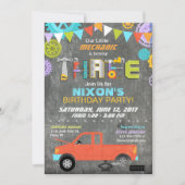 Auto Mechanic Gears Gereedschap Krijtbord Verjaard Kaart (Voorkant)