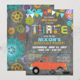 Auto Mechanic Gears Gereedschap Krijtbord Verjaard Kaart