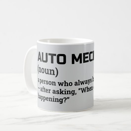 Auto Mechanic Gift - Funny Definition Mok (Voorkant links)