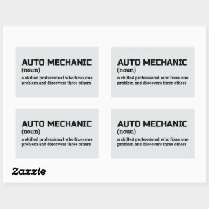 Auto Mechanic Grappige Definitie Gift Rechthoekige Sticker