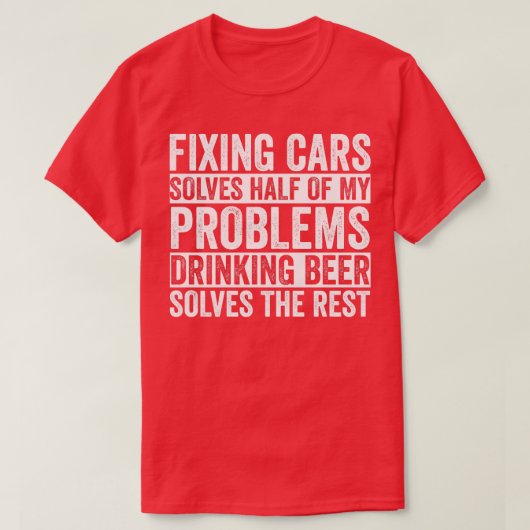 Auto Mechanic Grappige Garage Fixing Cars Mechanic T-shirt (Design voorkant)