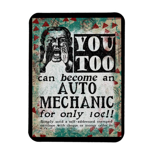Auto Mechanic Magnet - Funny  Retro Magneet (Verticaal)