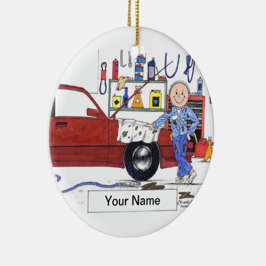 Auto Mechanic - Mannelijk Keramisch Ornament (Rechts)