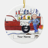 Auto Mechanic - Mannelijk Keramisch Ornament (Voorkant)
