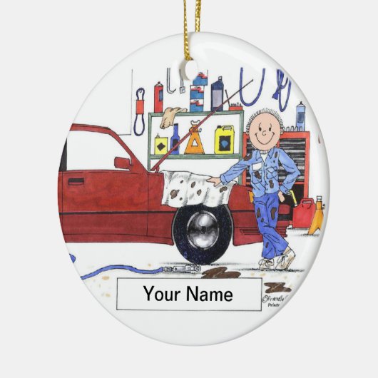 Auto Mechanic - Mannelijk Keramisch Ornament (Links)