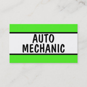Auto Mechanic Neon Green Visitekaartje