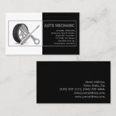 Auto Mechanic Service Zwart Wit Kaart Visitekaartje (Voorkant / Achterkant)