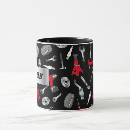 Auto Mechanic Tools gepersonaliseerd Mok (Midden)