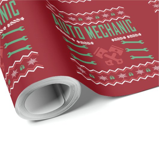 Auto Mechanic Ugly KerstSweater Cadeaupapier (Rol Hoek)