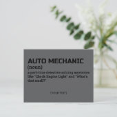 Auto Mechanic – Witty Definition Briefkaart (Staand voorkant)