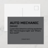 Auto Mechanic – Witty Definition Briefkaart (Voorkant / Achterkant)