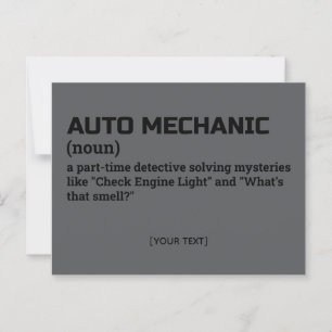 Auto Mechanic – Witty Definition Briefkaart