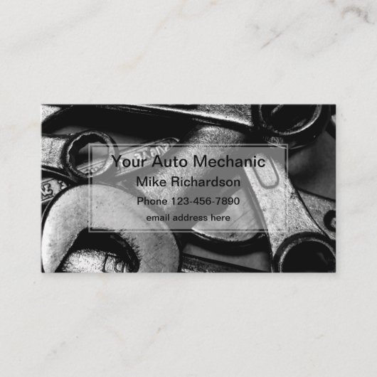 Auto mechanisch gereedschap uniek ontworpen visitekaartje (Voorkant)