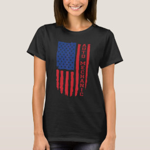 Auto Mechanische Amerikaanse vlag Verenigde Staten T-shirt
