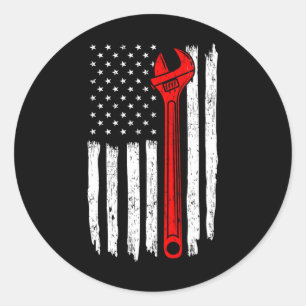 Auto Mechanische Dag van Onafhankelijkheid Patriot Ronde Sticker
