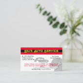 Auto Mechanische Garage Professionele Zaken Visitekaartje (Staand voorkant)