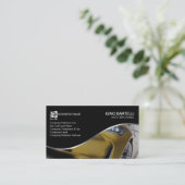 Auto Mechanische Gele Auto Automobiel Visitekaartje (Staand voorkant)