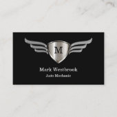 Auto-mechanische koel-monogram  visitekaartje (Voorkant)