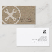 Auto Mechanische Moersleutel Icoon Natuurlijke Pap Visitekaartje (Voorkant / Achterkant)