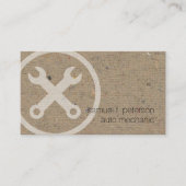 Auto Mechanische Moersleutel Icoon Natuurlijke Pap Visitekaartje (Voorkant)