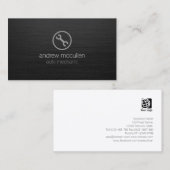 Auto Mechanische Moersleutel Ikoon Donker Geborste Visitekaartje (Voorkant / Achterkant)