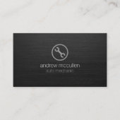 Auto Mechanische Moersleutel Ikoon Donker Geborste Visitekaartje (Voorkant)