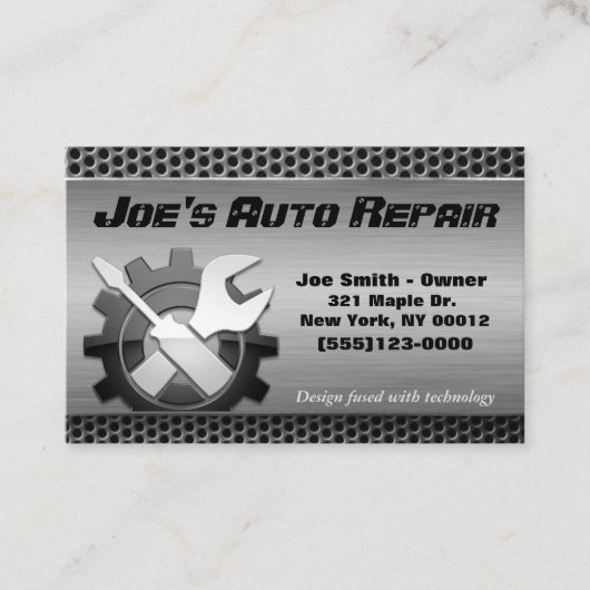 Auto-mechanische-motorreparatieservice Visitekaartje (Voorkant)