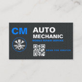 Auto Mechanische QR Code Mobiele Auto Monogram Visitekaartje (Voorkant)