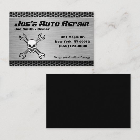 Auto-mechanische reparatie van de schedel visitekaartje (Voorkant / Achterkant)