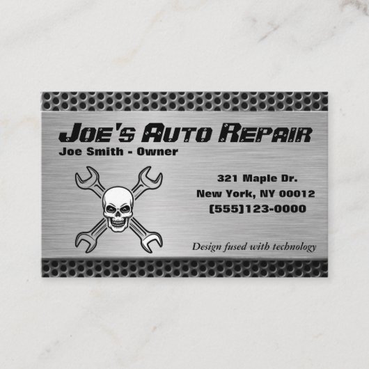 Auto-mechanische reparatie van de schedel visitekaartje (Voorkant)