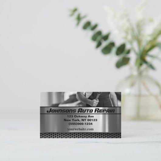 Auto-mechanische reparatieservice Visitekaartje (Staand voorkant)