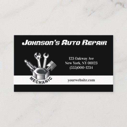 Auto-mechanische reparatieservice Visitekaartje (Voorkant)