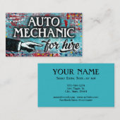 Auto-mechanisme voor hire Visitekaartjes - blauw r (Voorkant / Achterkant)