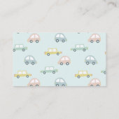 Auto met Ballonnen Blauwe Jongen Luier Raffle Tick Informatiekaartje (Achterkant)