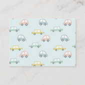 Auto met Ballonnen Blue Boy Baby shower Advies Informatiekaartje (Achterkant)