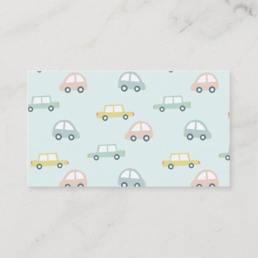 Auto met ballonnen Blue Boy Book Request Informatiekaartje (Achterkant)